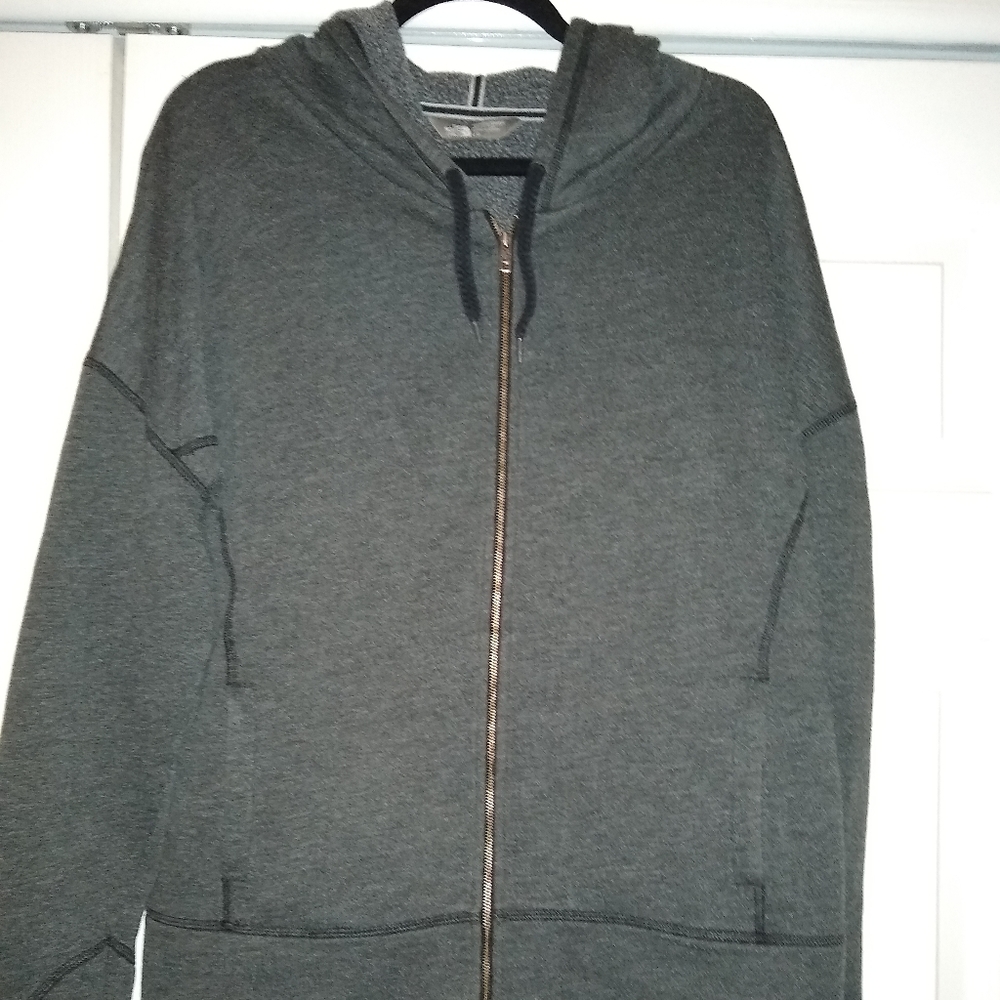 The north face gray zip hoodie